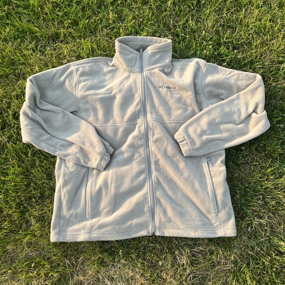 Columbia Men's Tan Fleece Jacket workwear vintage Carhartt sportswear sherpa.